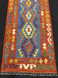 Handvävd Ull kelimmatta - 199 x 80 cm