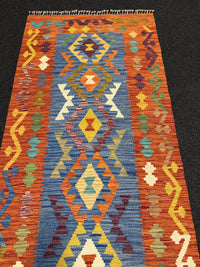 Handvävd Ull kelimmatta - 199 x 80 cm