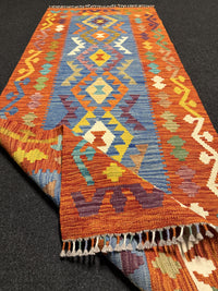 Handvävd Ull kelimmatta - 199 x 80 cm