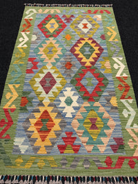 Handvävd Ull kelimmatta - 131 x 80 cm