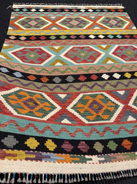 Handvävd Ull kelimmatta - 194 x 150 cm