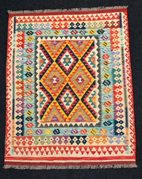 Handvävd Ull kelimmatta - 195 x 151 cm