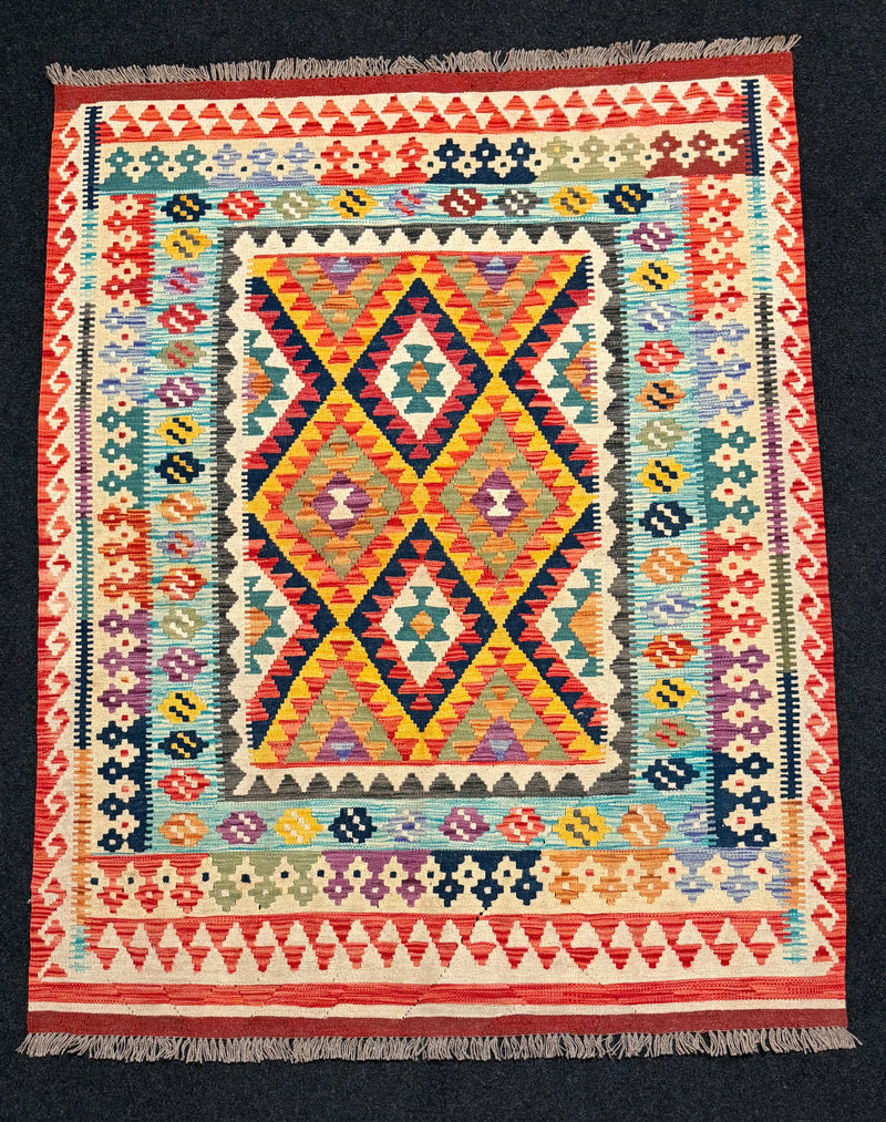 Handvävd Ull kelimmatta - 195 x 151 cm