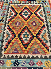 Handvävd Ull kelimmatta - 195 x 151 cm