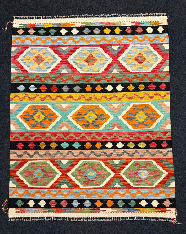 Handvävd Ull kelimmatta - 193 x 153 cm