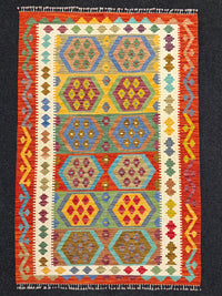 Handvävd Ull kelimmatta - 185 x 123 cm