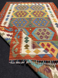 Handvävd Ull kelimmatta - 185 x 123 cm