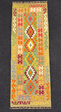 Handvävd Ull kelimmatta - 203 x 73 cm