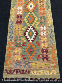 Handvävd Ull kelimmatta - 203 x 73 cm