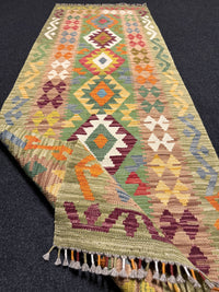 Handvävd Ull kelimmatta - 203 x 73 cm