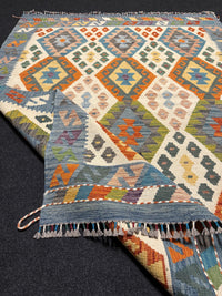 Handvävd Ull kelimmatta - 196 x 145 cm