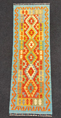 Handvävd Ull kelimmatta - 195 x 67 cm