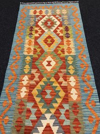 Handvävd Ull kelimmatta - 195 x 67 cm