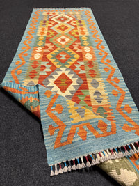 Handvävd Ull kelimmatta - 195 x 67 cm