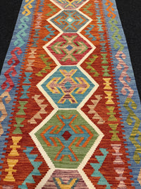 Handvävd Ull kelimmatta - 294 x 82 cm