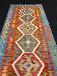 Handvävd Ull kelimmatta - 294 x 82 cm