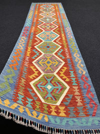 Handvävd Ull kelimmatta - 294 x 82 cm