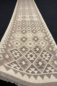 Handvävd Ull kelimmatta - 397 x 82 cm