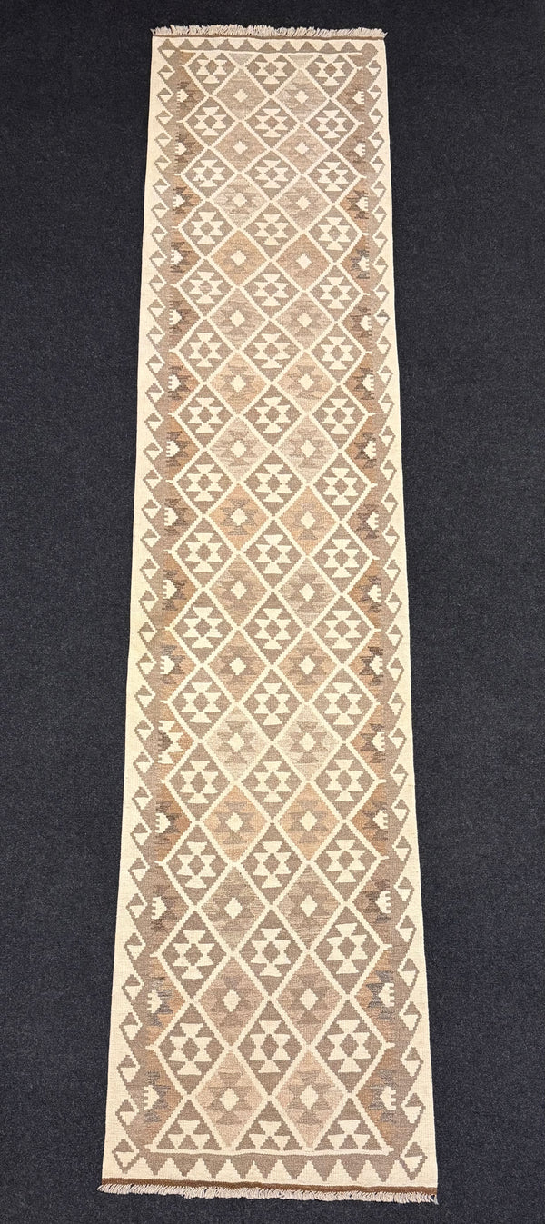 Handvävd Ull kelimmatta - 380 x 79 cm