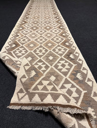 Handvävd Ull kelimmatta - 380 x 79 cm