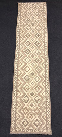 Handvävd Ull kelimmatta - 383 x 88 cm