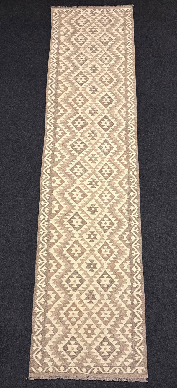 Handvävd Ull kelimmatta - 383 x 88 cm