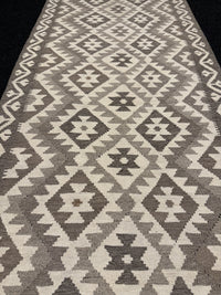 Handvävd Ull kelimmatta - 383 x 88 cm