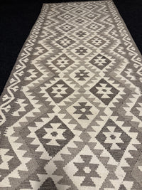 Handvävd Ull kelimmatta - 383 x 88 cm