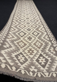 Handvävd Ull kelimmatta - 383 x 88 cm