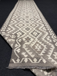 Handvävd Ull kelimmatta - 383 x 88 cm