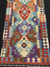 Handvävd Ull kelimmatta - 489 x 86 cm