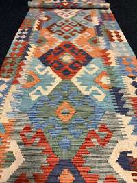 Handvävd Ull kelimmatta - 489 x 86 cm