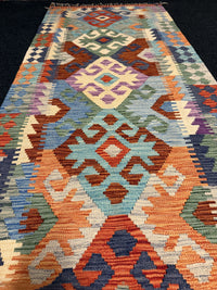 Handvävd Ull kelimmatta - 489 x 86 cm