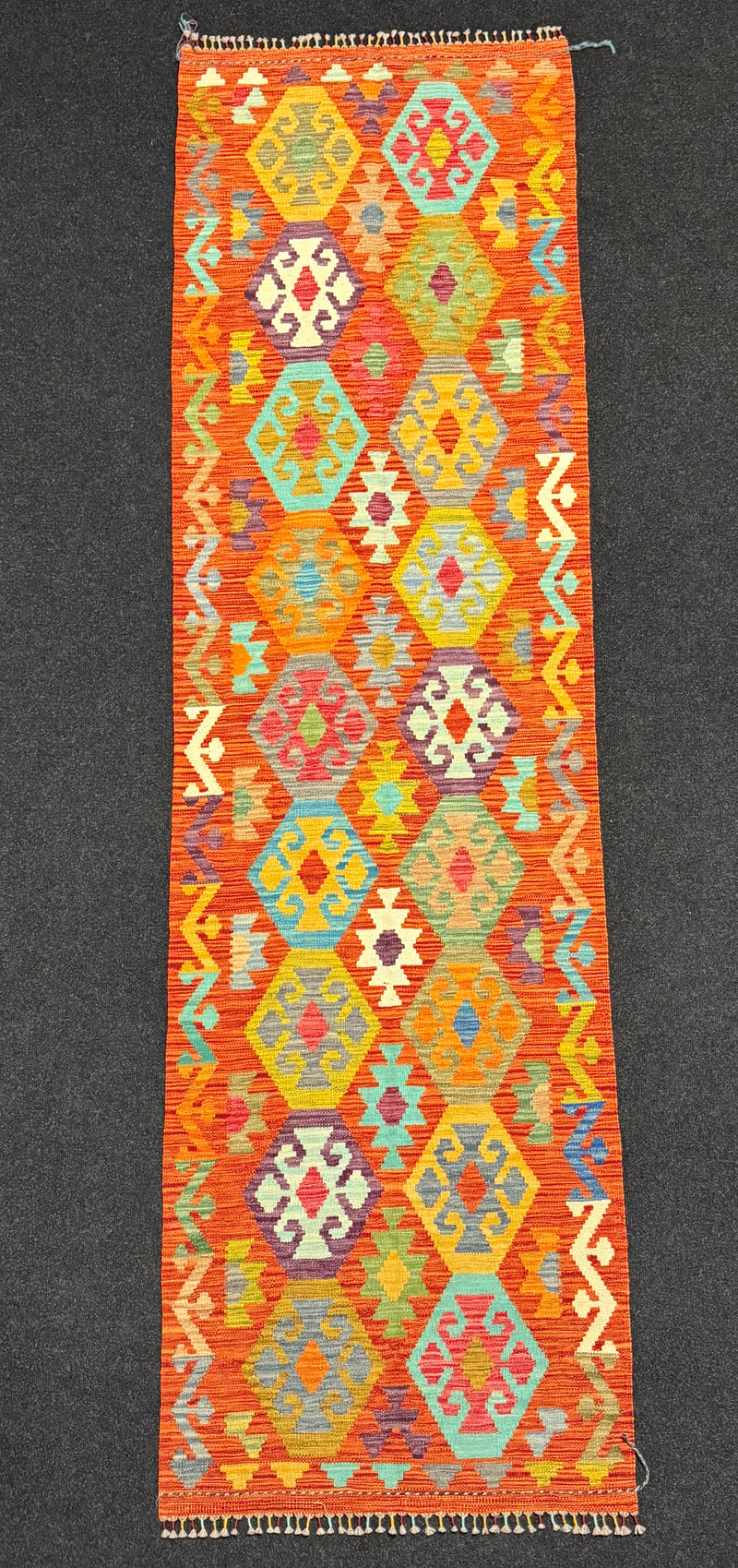 Handvävd Ull kelimmatta - 290 x 80 cm