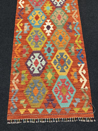 Handvävd Ull kelimmatta - 290 x 80 cm