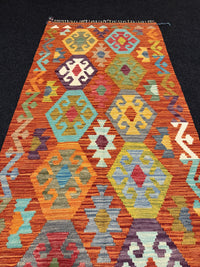 Handvävd Ull kelimmatta - 290 x 80 cm