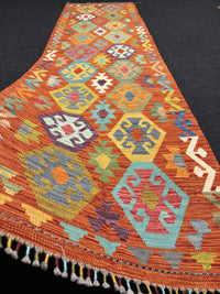 Handvävd Ull kelimmatta - 290 x 80 cm