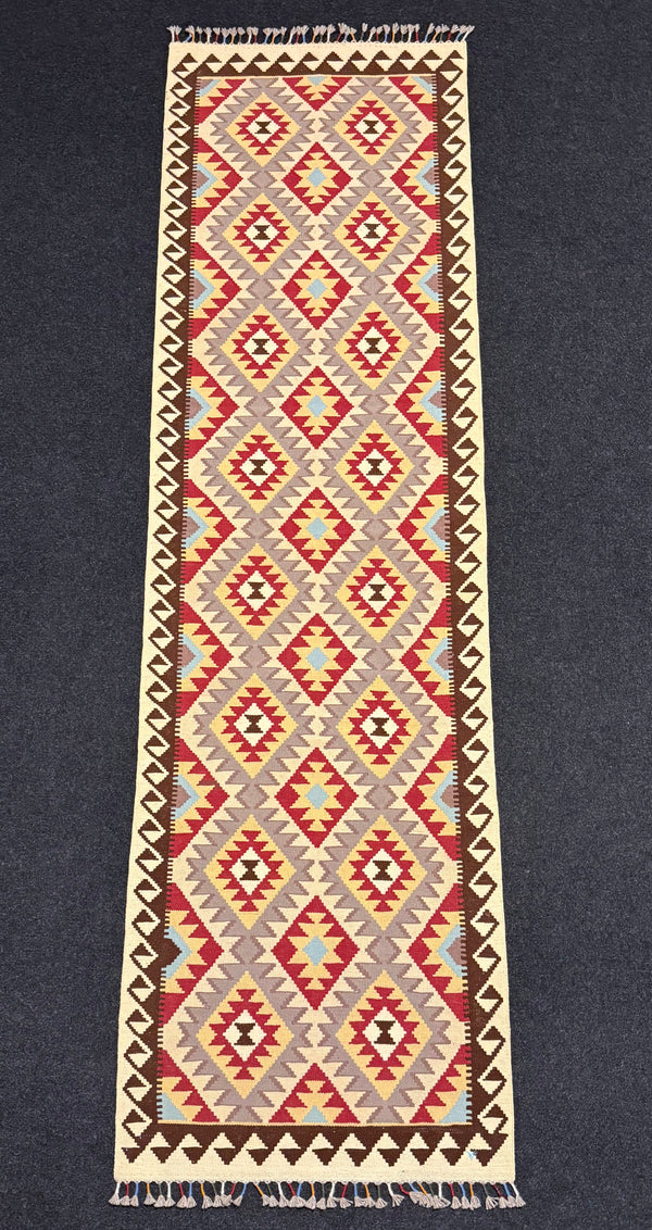 Handvävd Ull kelimmatta - 294 x 81 cm