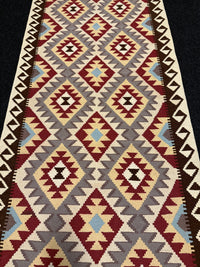 Handvävd Ull kelimmatta - 294 x 81 cm