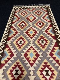 Handvävd Ull kelimmatta - 294 x 81 cm