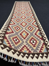 Handvävd Ull kelimmatta - 294 x 81 cm