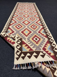 Handvävd Ull kelimmatta - 294 x 81 cm