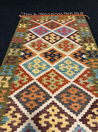 Handvävd Ull kelimmatta - 294 x 84 cm