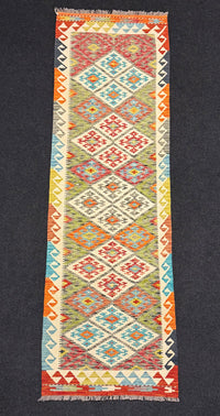 Handvävd Ull kelimmatta - 293 x 88 cm