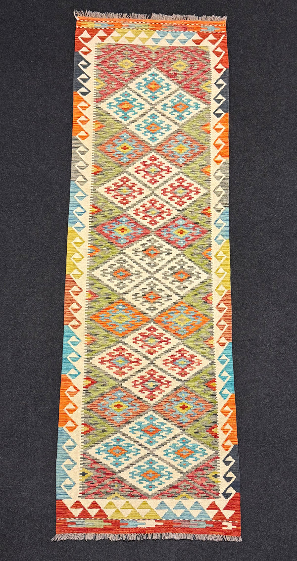 Handvävd Ull kelimmatta - 293 x 88 cm