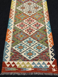 Handvävd Ull kelimmatta - 293 x 88 cm