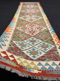 Handvävd Ull kelimmatta - 293 x 88 cm