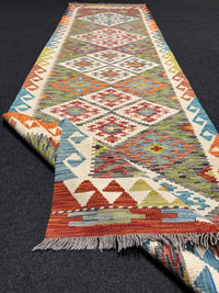 Handvävd Ull kelimmatta - 293 x 88 cm