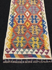 Handvävd Ull kelimmatta - 289 x 85 cm