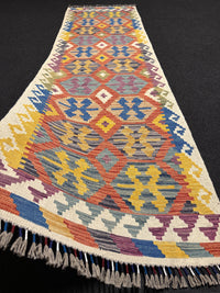 Handvävd Ull kelimmatta - 289 x 85 cm